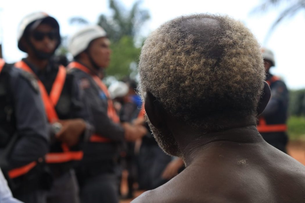 Reintegração de posse contra a comunidade do Cajueiro, em 2019. Foto: Ronaldo Sodré